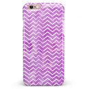 White Chevron Over Purple Grunge Surface iPhone 6/6s or 6/6s Plus INK-Fuzed Case