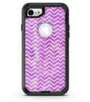 White Chevron Over Purple Grunge Surface - iPhone 7 or 8 OtterBox Case & Skin Kits