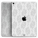 White Floral Lace - Full Body Skin Decal for the Apple iPad Pro 12.9", 11", 10.5", 9.7", Air or Mini (All Models Available)