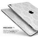 White Floral Lace - Full Body Skin Decal for the Apple iPad Pro 12.9", 11", 10.5", 9.7", Air or Mini (All Models Available)