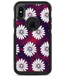 White Floral Pattern Over Red and Purple Grunge - iPhone X OtterBox Case & Skin Kits