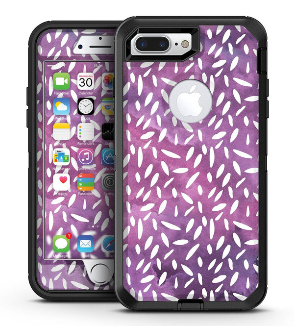 White Flower Pedals Over Purple Grunge Surface - iPhone 7 Plus/8 Plus OtterBox Case & Skin Kits
