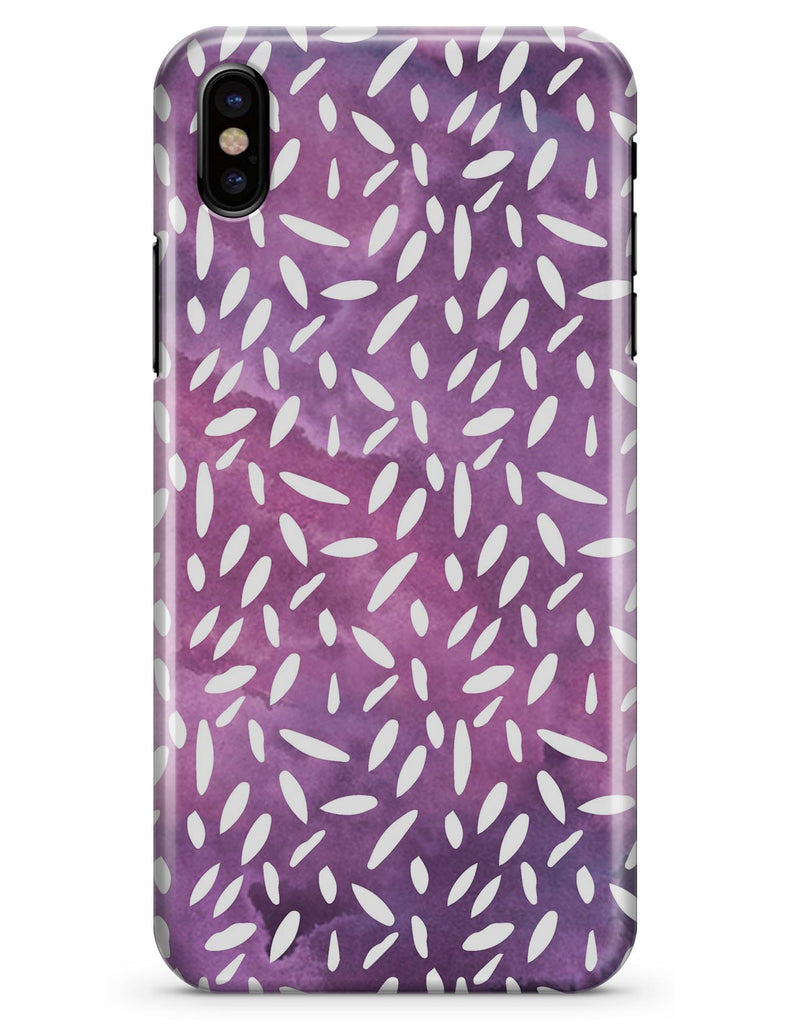 White Flower Pedals Over Purple Grunge Surface - iPhone X Clipit Case