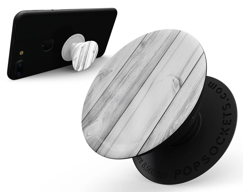 White & Gray Wood Planks - Skin Kit for PopSockets and other Smartphone Extendable Grips & Stands