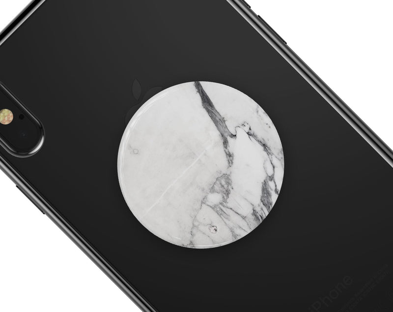 White & Grey Marble Surface V3 - Skin Kit for PopSockets and other Smartphone Extendable Grips & Stands