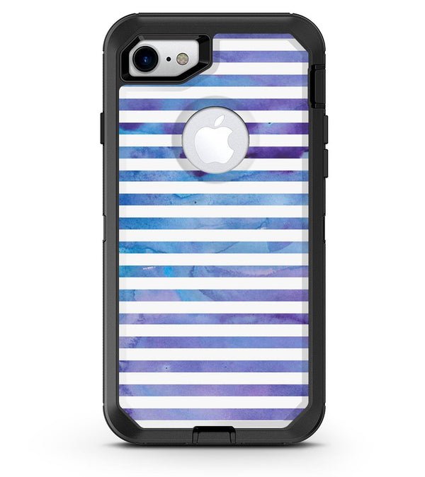 White Horizontal Stripes Over Purple and Blue Clouds - iPhone 7 or 8 OtterBox Case & Skin Kits