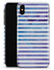 White Horizontal Stripes Over Purple and Blue Clouds - iPhone X Clipit Case