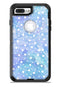 White Micro Dots Over Blue Watercolor Grunge - iPhone 7 or 7 Plus Commuter Case Skin Kit