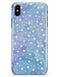 White Micro Dots Over Blue Watercolor Grunge - iPhone X Clipit Case
