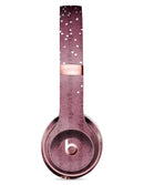 White Micro Hearts Over Burgundy Leaves Full-Body Skin Kit for the Beats by Dre Solo 3 Wireless Headphones