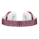 White Micro Hearts Over Burgundy Leaves Full-Body Skin Kit for the Beats by Dre Solo 3 Wireless Headphones