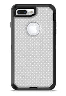 White Micro Polka Dots Over Gray Fabric - iPhone 7 or 7 Plus Commuter Case Skin Kit