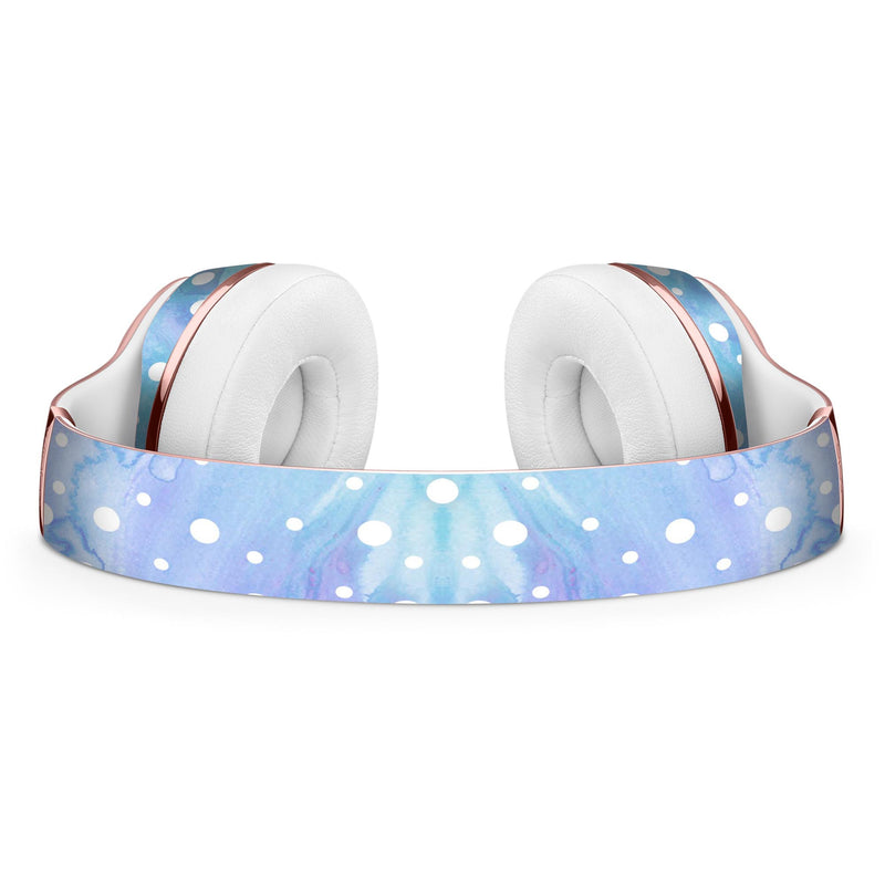 White Mircro Dots Over Blue Watercolor Grunge Full-Body Skin Kit for the Beats by Dre Solo 3 Wireless Headphones