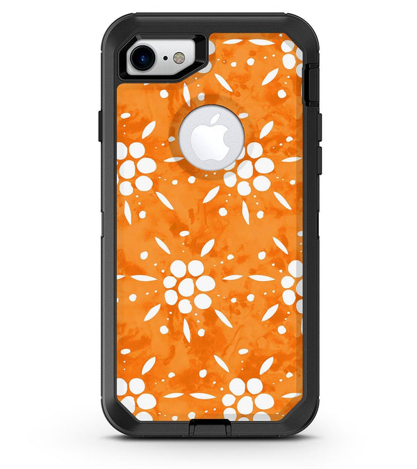 White Pedals Over Watercolored Shades of Orange - iPhone 7 or 8 OtterBox Case & Skin Kits