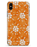 White Pedals Over Watercolored Shades of Orange - iPhone X Clipit Case