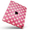 White Polka Dots Over Grungy Pink  - Full Body Skin Decal for the Apple iPad Pro 12.9", 11", 10.5", 9.7", Air or Mini (All Models Available)