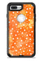 White Polka Dots Over Orange Watercolor Grunge - iPhone 7 or 7 Plus Commuter Case Skin Kit