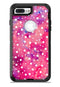White Polka Dots Over Pink Watercolor Grunge - iPhone 7 or 7 Plus Commuter Case Skin Kit