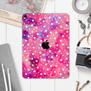 White Polka Dots over Pink Watercolor - Full Body Skin Decal for the Apple iPad Pro 12.9", 11", 10.5", 9.7", Air or Mini (All Models Available)