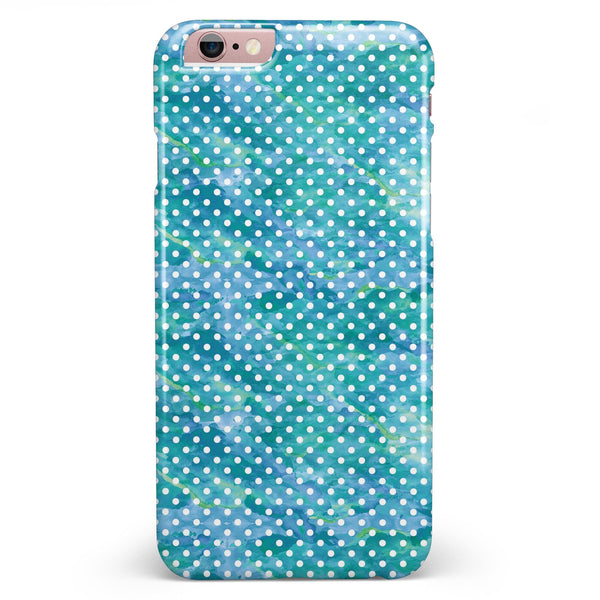 White Polka Dots over Blue Watercolor V2 iPhone 6/6s or 6/6s Plus INK-Fuzed Case
