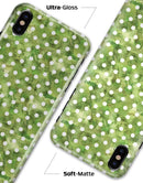 White Polka Dots over Green Watercolor - iPhone X Clipit Case