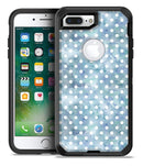 White Polka Dots over Pale Blue Watercolor - iPhone 7 or 7 Plus Commuter Case Skin Kit