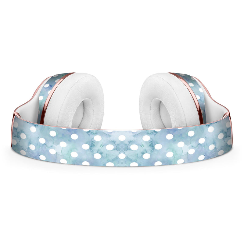 White Polka Dots over Pale Blue Watercolor Full-Body Skin Kit for the Beats by Dre Solo 3 Wireless Headphones