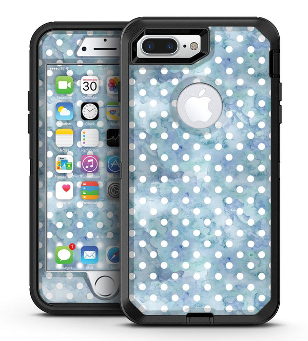 White Polka Dots over Pale Blue Watercolor - iPhone 7 Plus/8 Plus OtterBox Case & Skin Kits