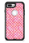 White Polka Dots over Pink Watercolor - iPhone 7 or 7 Plus Commuter Case Skin Kit