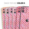 White Polka Dots over Pink Watercolor - Skin-Kit compatible with the Apple iPhone 12, 12 Pro Max, 12 Mini, 11 Pro or 11 Pro Max (All iPhones Available)