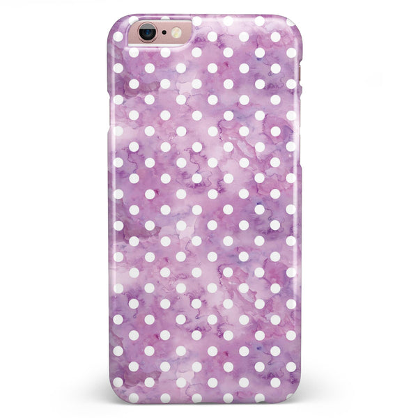 White Polka Dots over Purple Watercolor iPhone 6/6s or 6/6s Plus INK-Fuzed Case