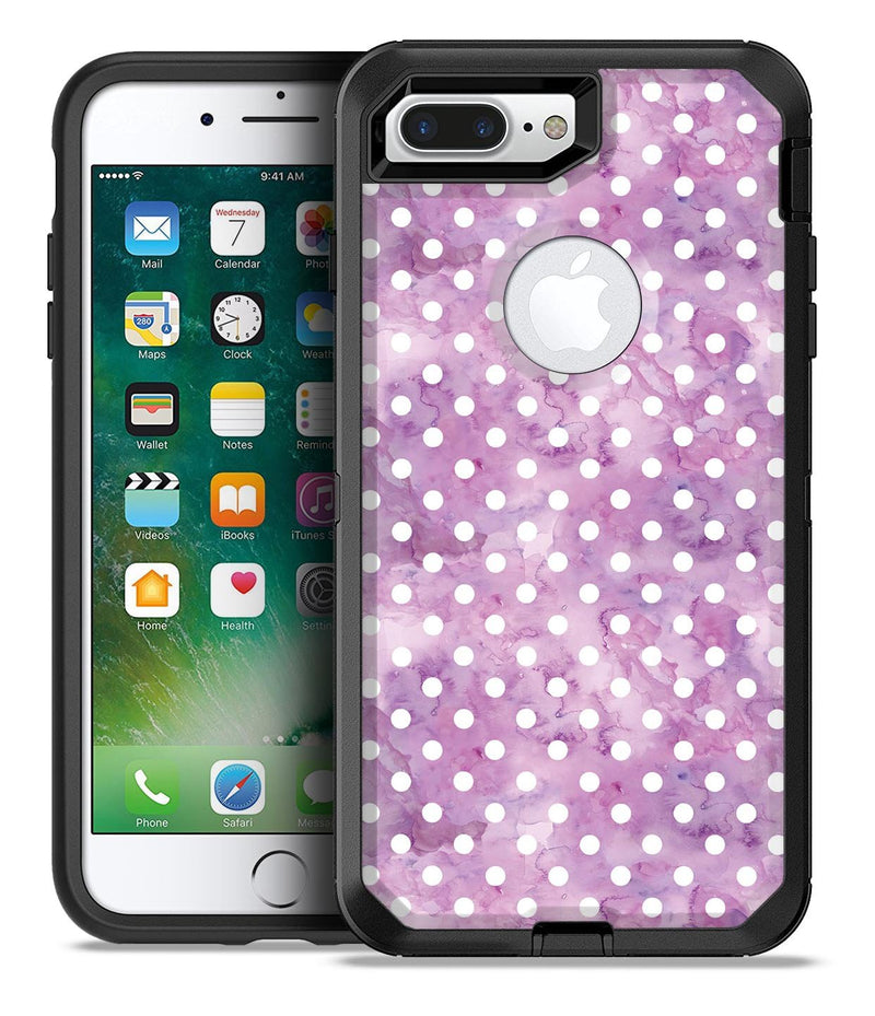 White Polka Dots over Purple Watercolor - iPhone 7 Plus/8 Plus OtterBox Case & Skin Kits