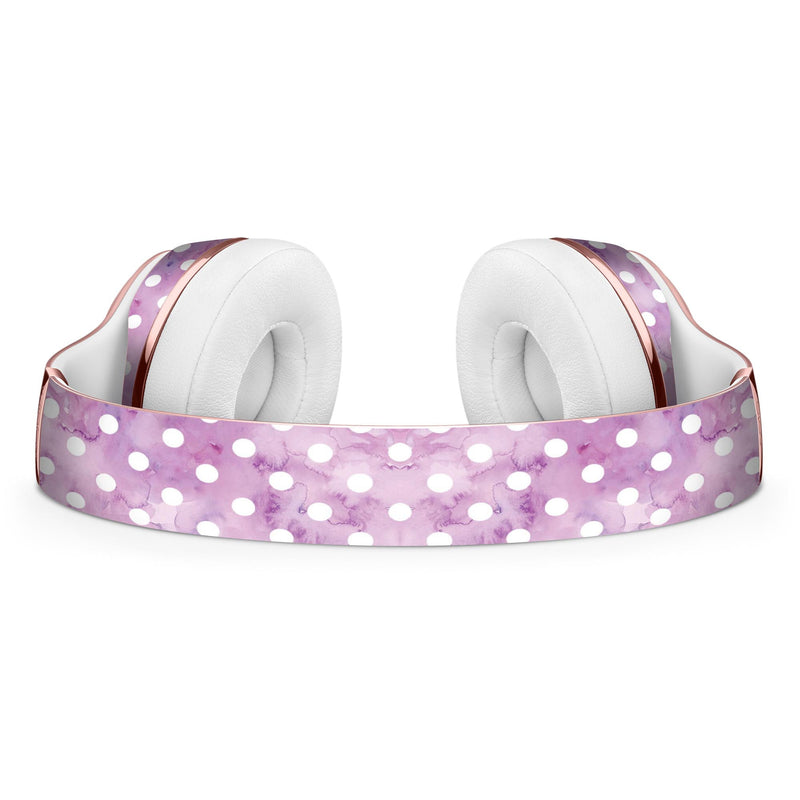 White Polka Dots over Purple Watercolor Full-Body Skin Kit for the Beats by Dre Solo 3 Wireless Headphones