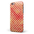 White Polka Dots over Red-Orange Watercolor iPhone 6/6s or 6/6s Plus 2-Piece Hybrid INK-Fuzed Case