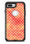 White Polka Dots over Red-Orange Watercolor - iPhone 7 or 7 Plus Commuter Case Skin Kit