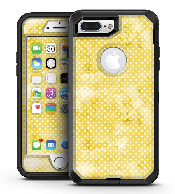White Polka Dots over Yellow Watercolor V2 - iPhone 7 Plus/8 Plus OtterBox Case & Skin Kits