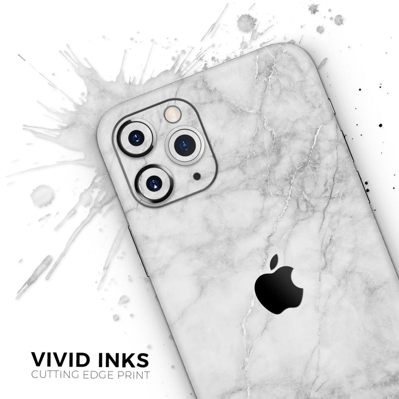 White Scratched Marble - Skin-Kit compatible with the Apple iPhone 12, 12 Pro Max, 12 Mini, 11 Pro or 11 Pro Max (All iPhones Available)