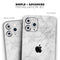 White Scratched Marble - Skin-Kit compatible with the Apple iPhone 12, 12 Pro Max, 12 Mini, 11 Pro or 11 Pro Max (All iPhones Available)