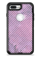 White Slanted Lines Over Pink Fumes - iPhone 7 or 7 Plus Commuter Case Skin Kit