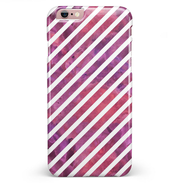 White Slanted Lines Over Pink and Purple Grunge Surface iPhone 6/6s or 6/6s Plus INK-Fuzed Case