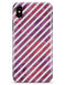 White Slanted Lines Over Pink and Purple Grunge Surface - iPhone X Clipit Case