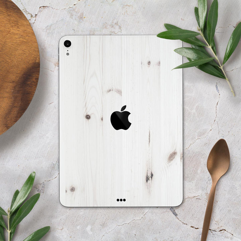 White Vertical Wood Planks  - Full Body Skin Decal for the Apple iPad Pro 12.9", 11", 10.5", 9.7", Air or Mini (All Models Available)