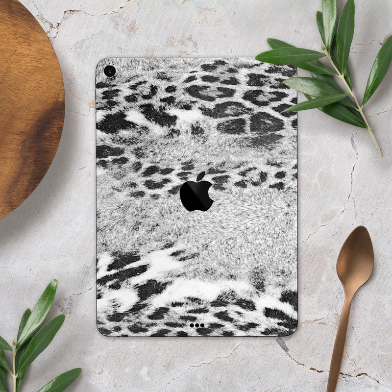 White and Black Real Leopard Print - Full Body Skin Decal for the Apple iPad Pro 12.9", 11", 10.5", 9.7", Air or Mini (All Models Available)