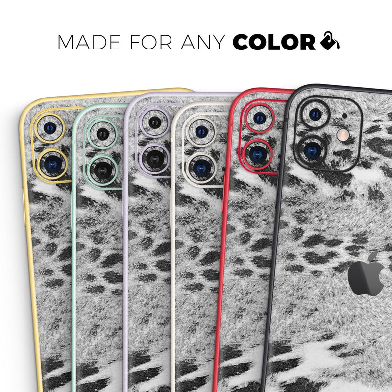 White and Black Real Leopard Print - Skin-Kit compatible with the Apple iPhone 12, 12 Pro Max, 12 Mini, 11 Pro or 11 Pro Max (All iPhones Available)
