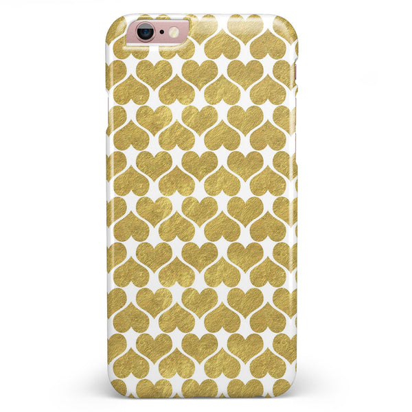 White and Gold Foil Hearts v11 iPhone 6/6s or 6/6s Plus INK-Fuzed Case