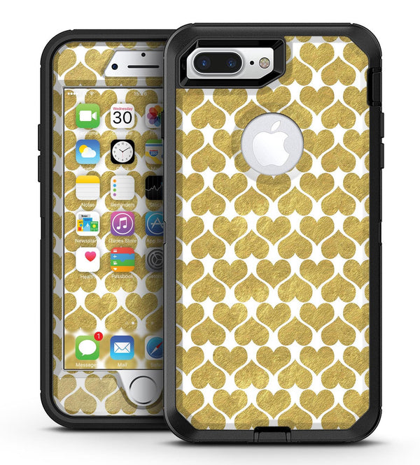 White and Gold Foil Hearts v11 - iPhone 7 Plus/8 Plus OtterBox Case & Skin Kits
