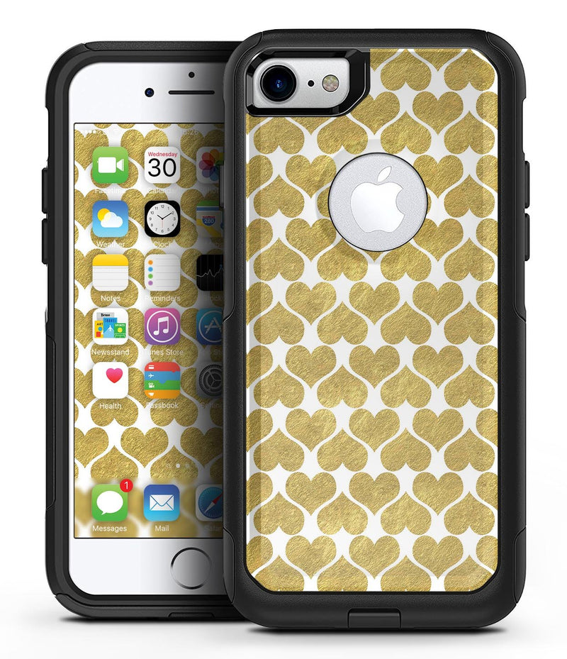 White and Gold Foil Hearts v11 - iPhone 7 or 8 OtterBox Case & Skin Kits