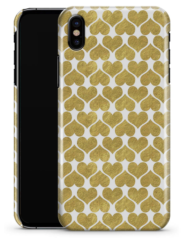 White and Gold Foil Hearts v11 - iPhone X Clipit Case