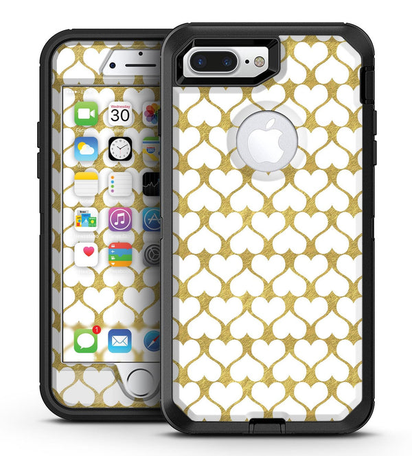 White and Gold Foil Hearts v13 - iPhone 7 Plus/8 Plus OtterBox Case & Skin Kits