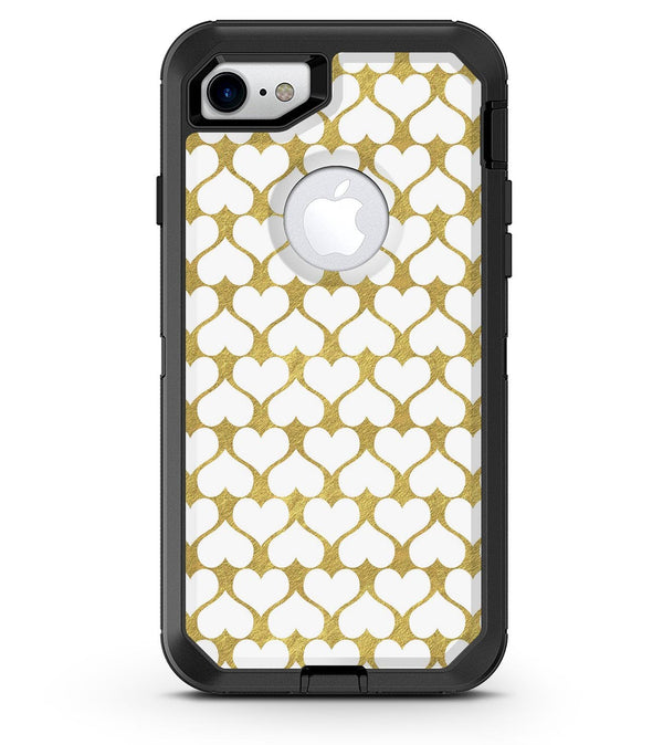 White and Gold Foil Hearts v13 - iPhone 7 or 8 OtterBox Case & Skin Kits